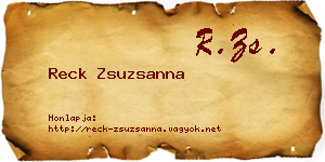 Reck Zsuzsanna névjegykártya